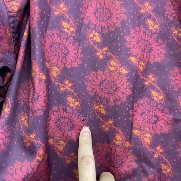 VTG Louis Garneau Women Jacket Red Trippy Floral AOP Polar Fleece Lined Retro - Picture 13 of 16